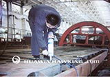 北京二七机车火车头底盘经豪克能技术消除应力后，再无焊缝开裂现象。